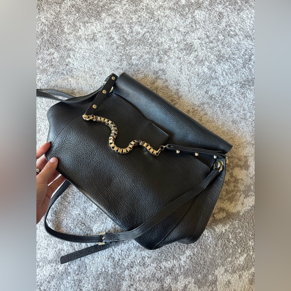 Furla Black Shoulder Bag with Gold Accents - Picture 11 of 12
